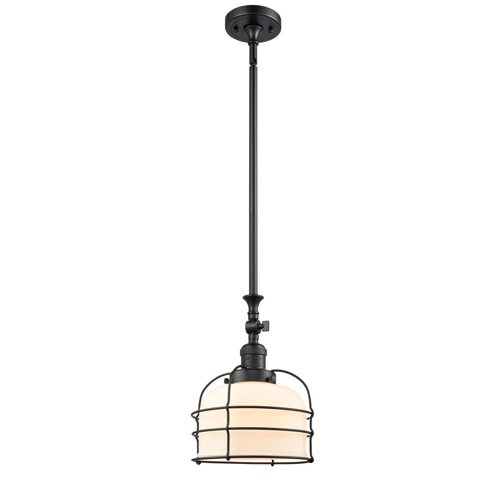 Innovations 206-BK-G71-CE-LED 1 Light Vintage Dimmable LED Large Bell Cage 8 inch Mini Pendant