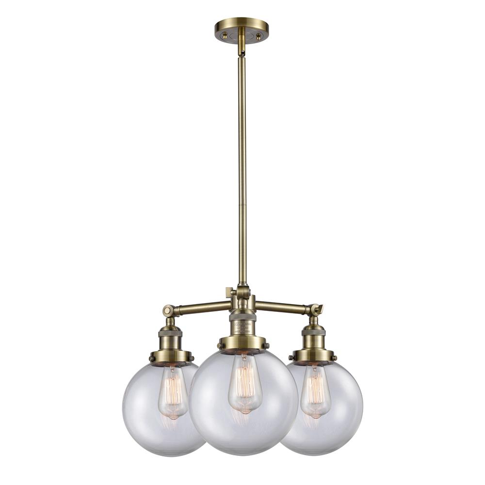 Innovations 207-AB-G202-8 Antique Brass Large Beacon 3 Light Chandelier