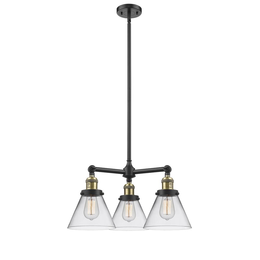Innovations 207-BAB-G42 3 Light Large Cone 22 inch Chandelier