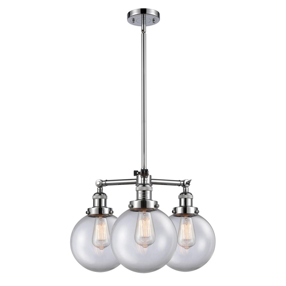 Innovations 207-PC-G202-8 Polished Chrome Large Beacon 3 Light Chandelier