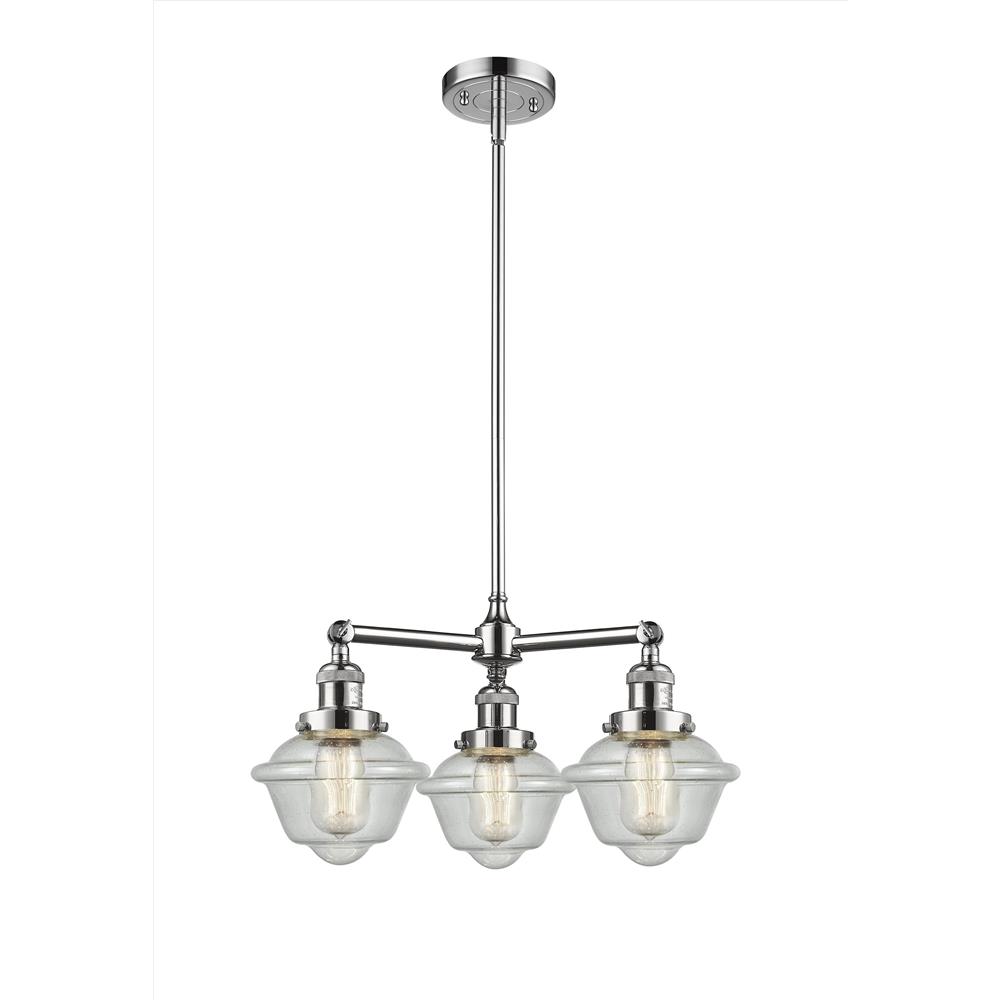 Innovations 207-PC-G534 Franklin Restoration Small Oxford 3 Light Chandelier in Polished Chrome