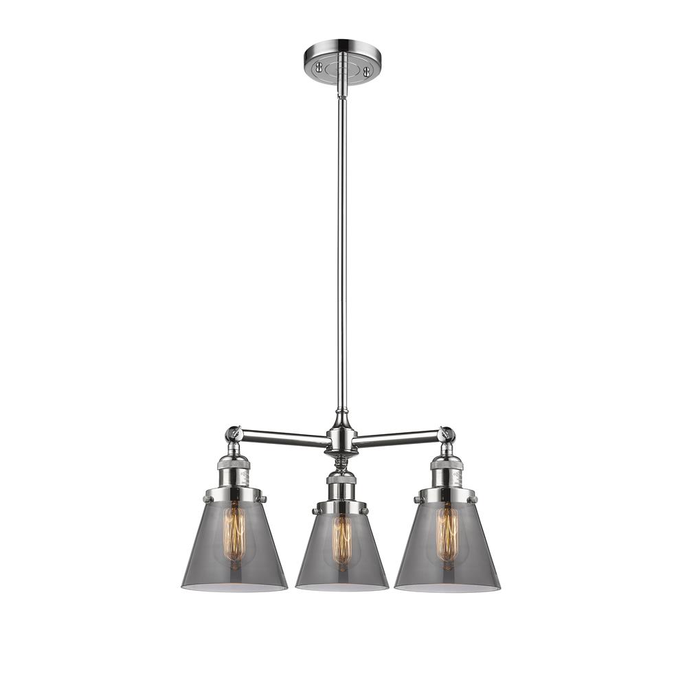 Innovations 207-PC-G63 3 Light Small Cone 19 inch Chandelier