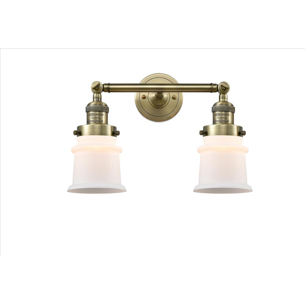 Innovations 208-AB-G181S-LED Franklin Restoration Small Canton 2 Light Bath Vanity Light in Antique Brass