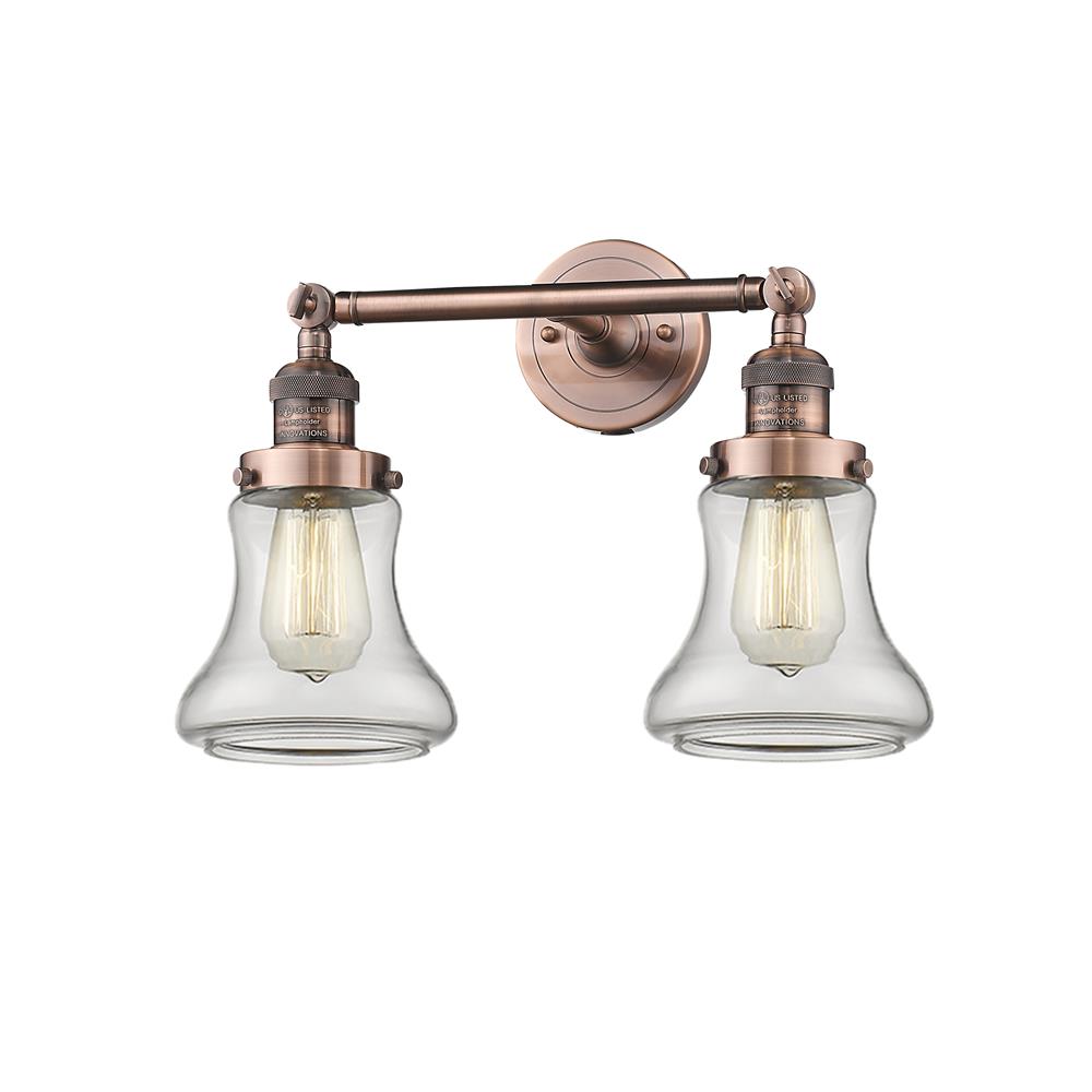 Innovations 208-AC-G192-LED 2 Light Vintage Dimmable LED Bellmont 16.5 inch Bathroom Fixture in Antique Copper