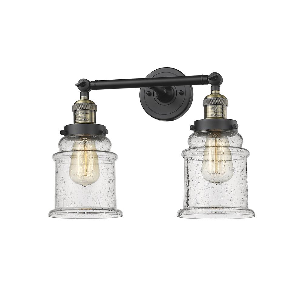 Innovations 208-BAB-G184-LED 2 Light Vintage Dimmable LED Canton 16.5 inch Bathroom Fixture in Black Antique Brass
