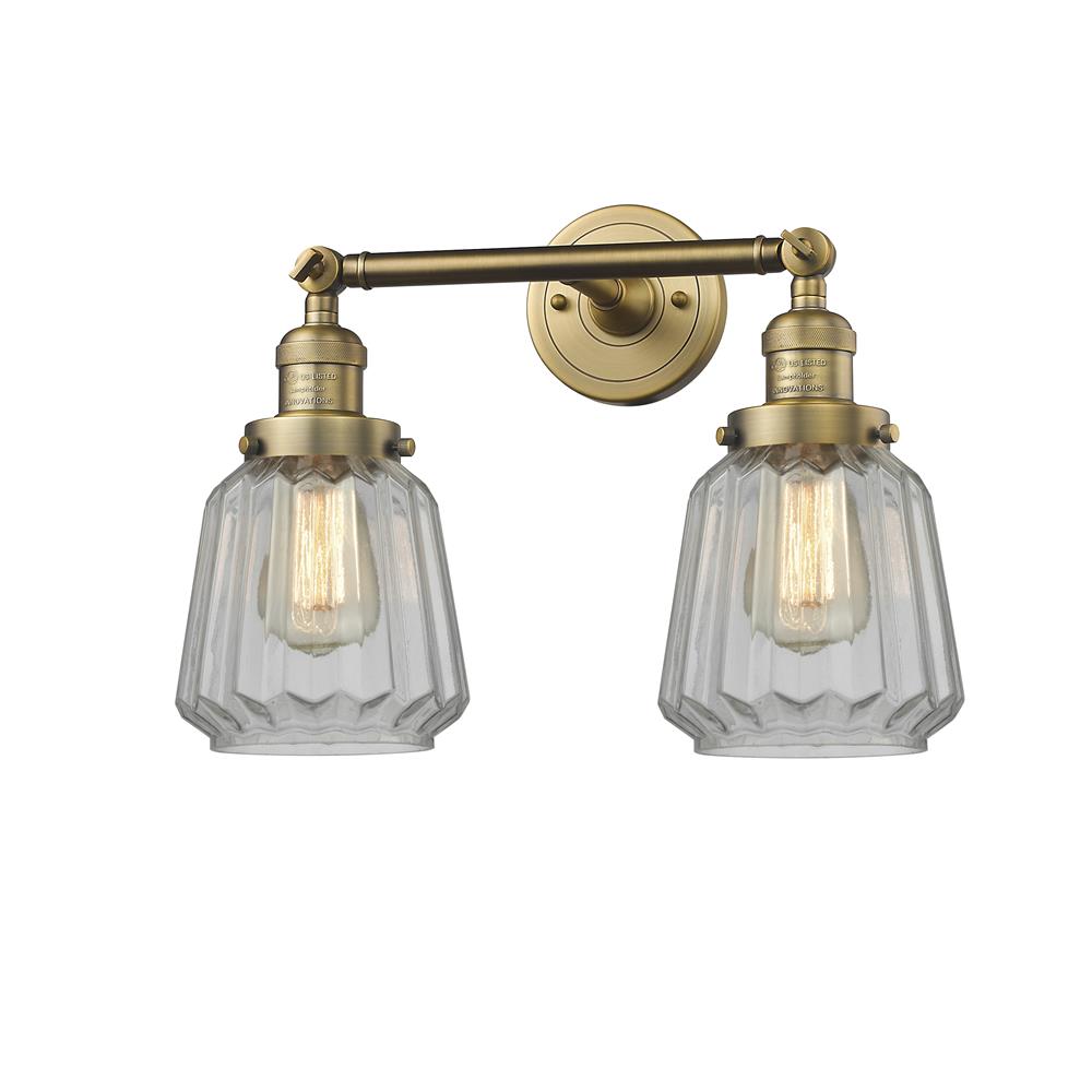 Innovations 208-BB-G142-LED 2 Light Vintage Dimmable LED Chatham 16 inch Bathroom Fixture in Brushed Brass
