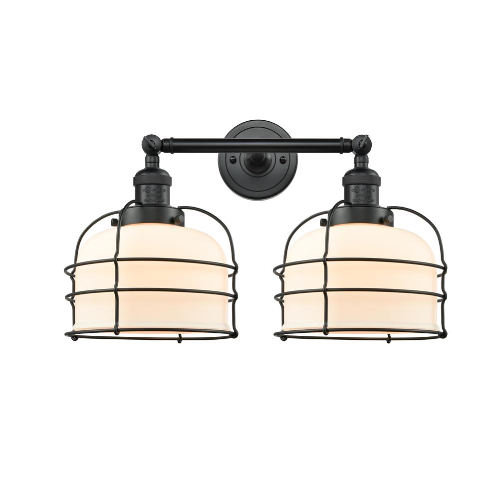 Innovations 208-BK-G71-CE 2 Light Large Bell Cage 18 inch Bathroom Fixture