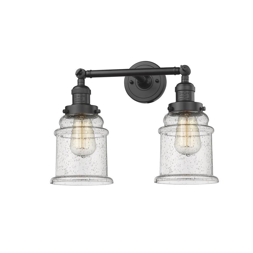 Innovations 208-OB-G184-LED 2 Light Vintage Dimmable LED Canton 16.5 inch Bathroom Fixture in Oil Rubbed Bronze