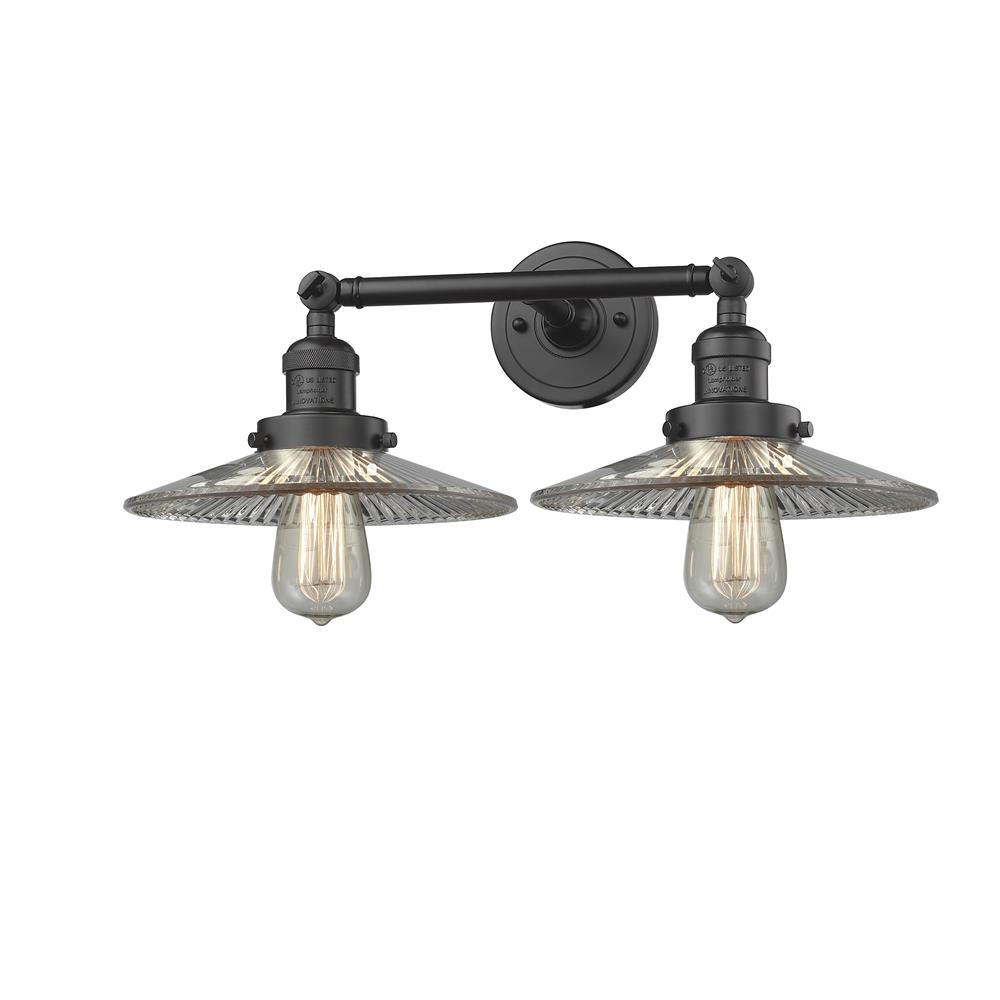 Innovations 208-OB-G2-LED 2 Light Vintage Dimmable LED Halophane 19 inch Bathroom Fixture in Oil Rubbed Bronze