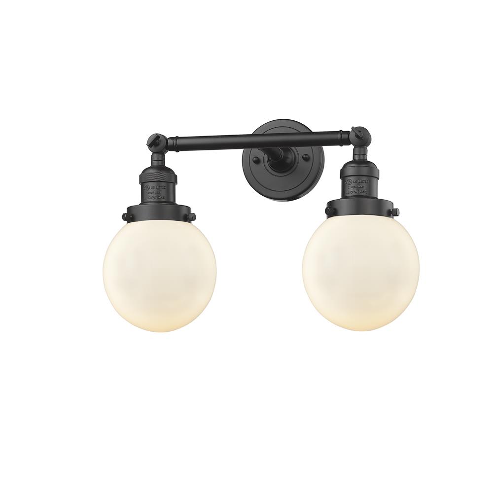 Innovations 208-OB-G201-6-LED 2 Light Vintage Dimmable LED Beacon 17 inch Bathroom Fixture in Oil Rubbed Bronze