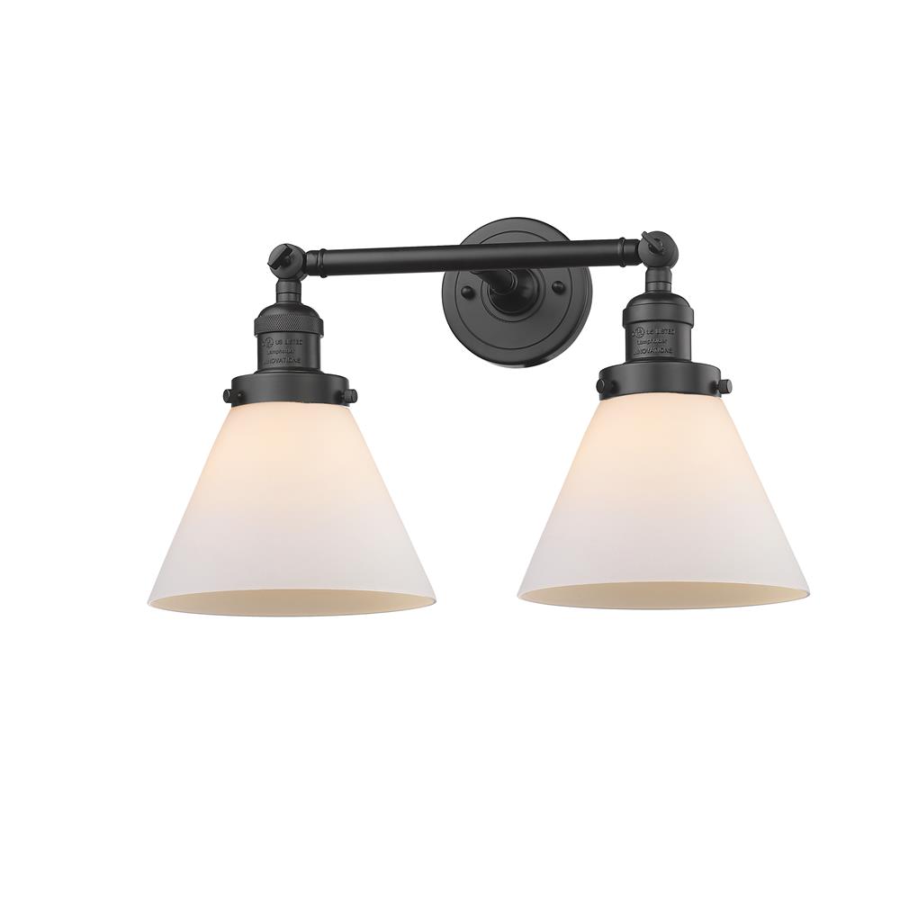 Innovations 208-OB-G41-LED 2 Light Vintage Dimmable LED Large Cone 18 inch Bathroom Fixture in Oil Rubbed Bronze