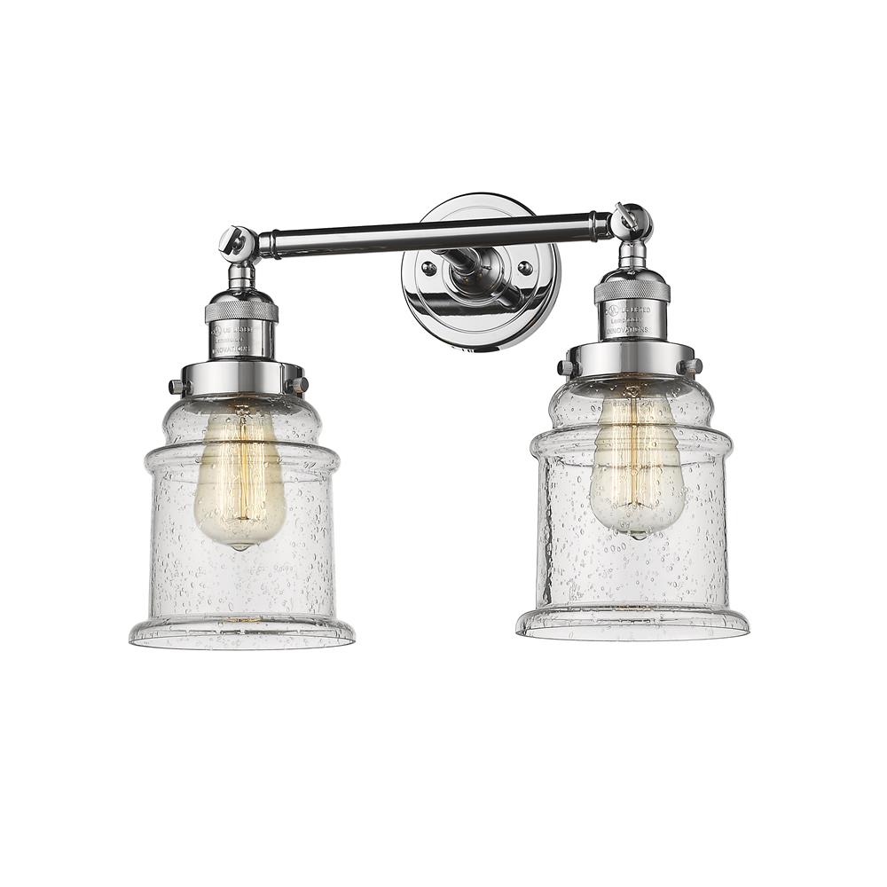 Innovations 208-PC-G184-LED 2 Light Vintage Dimmable LED Canton 16.5 inch Bathroom Fixture in Polished Chrome