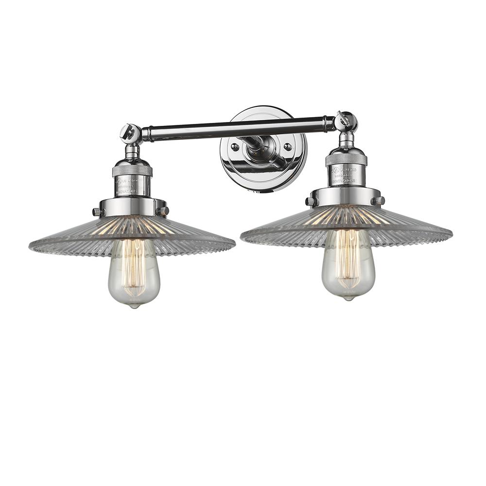 Innovations 208-PC-G2-LED 2 Light Vintage Dimmable LED Halophane 19 inch Bathroom Fixture in Polished Chrome