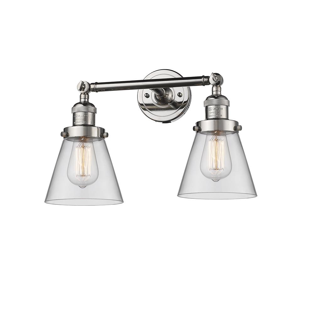 Innovations 208-PN-G62 2 Light Small Cone 16 inch Bathroom Fixture