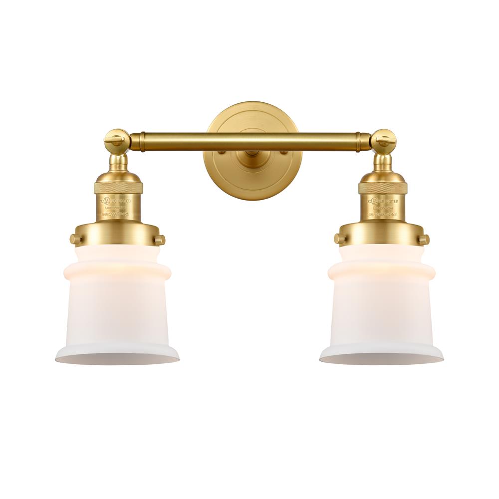 Innovations 208-SG-G181S-LED Satin Gold Small Canton 2 Light Bath Vanity Light