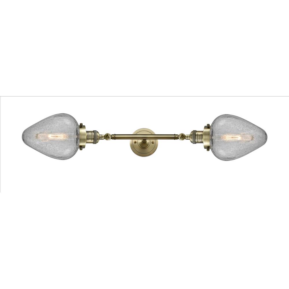 Innovations 208L-AB-G165-LED Franklin Restoration Geneseo 2 Light Bath Vanity Light in Antique Brass