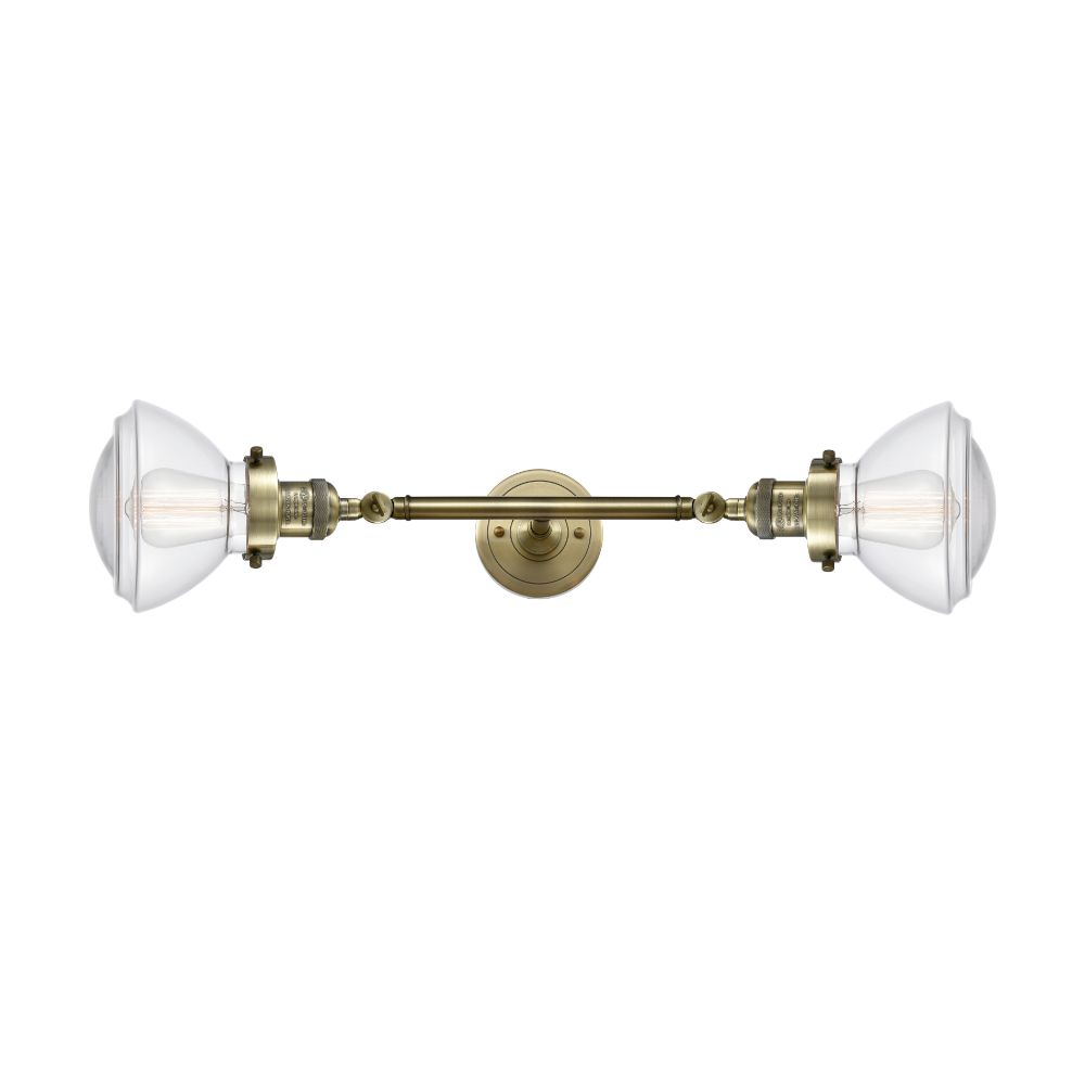 Innovations 208L-AB-G322 Olean 2 Light Bath Vanity Light in Antique Brass