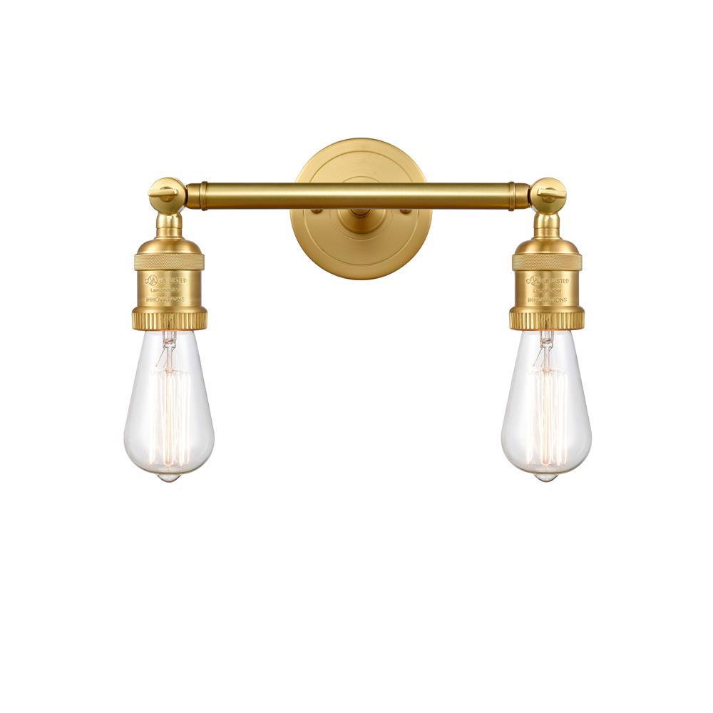 Innovations 208-SG Bare Bulb 2 Light Bath Vanity Light in Satin Gold