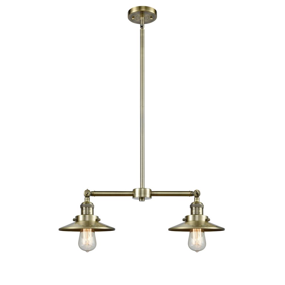 Innovations 209-AB-M4AB 2 Light Small Bell 22 inch Chandelier