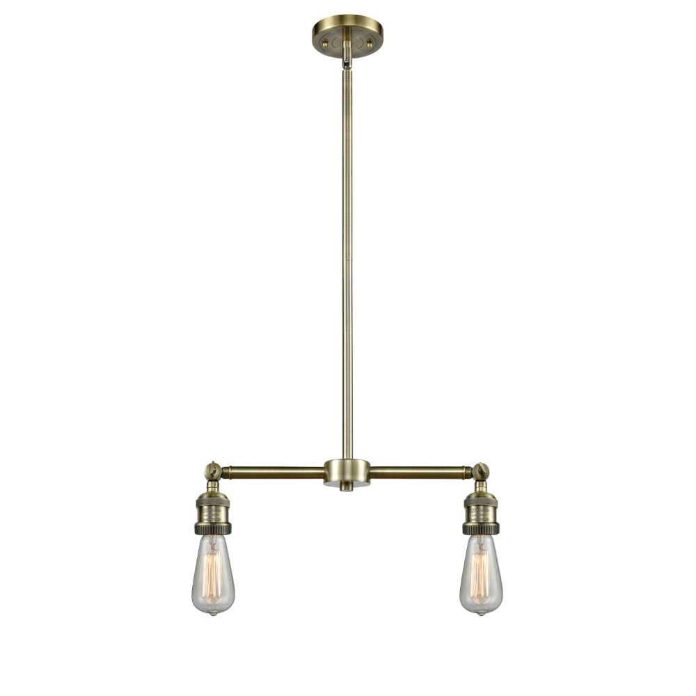 Innovations 209-AB Bare Bulb 3 Light 8" Island Light in Antique Brass
