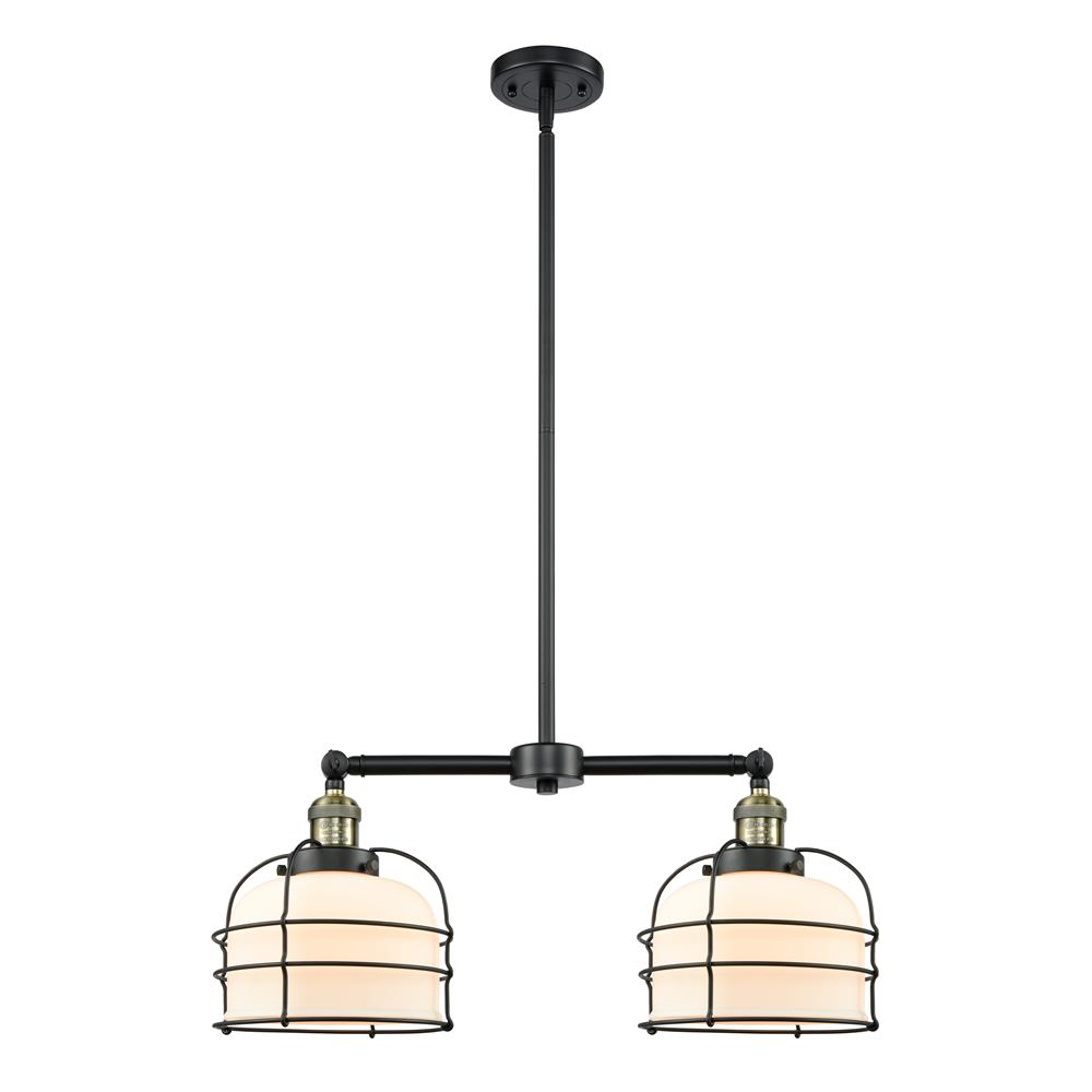 Innovations 209-BAB-G71-CE Large Bell Cage 2 Light Chandelier in Black Antique Brass