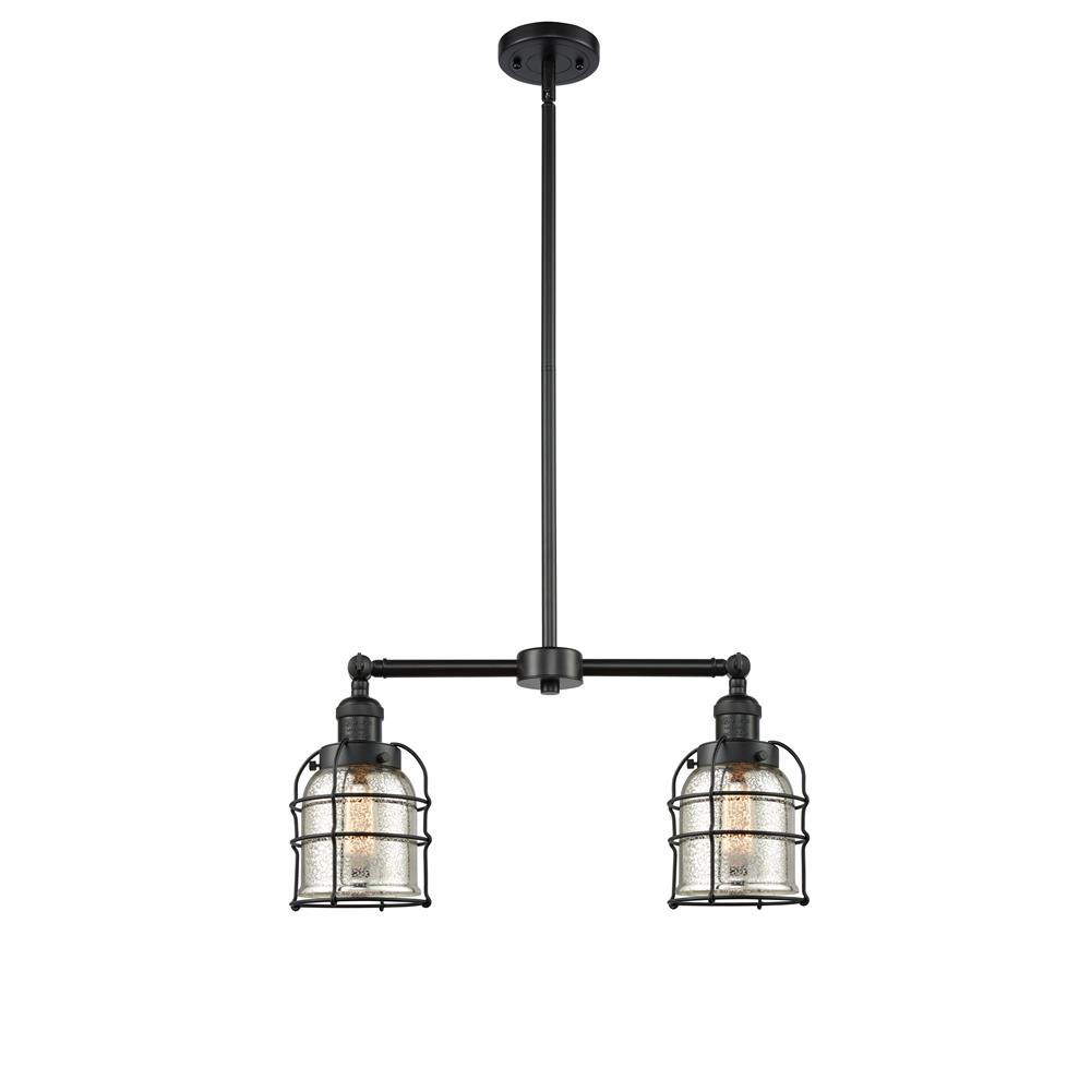 Innovations 209-BK-G58-CE-LED 2 Light Vintage Dimmable LED Small Bell Cage 22 inch Chandelier