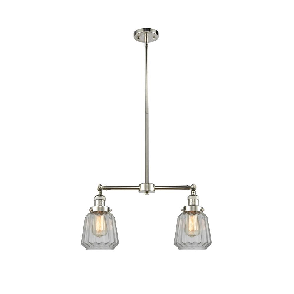Innovations 209-PN-G142-LED 2 Light Vintage Dimmable LED Small Bell 22 inch Chandelier