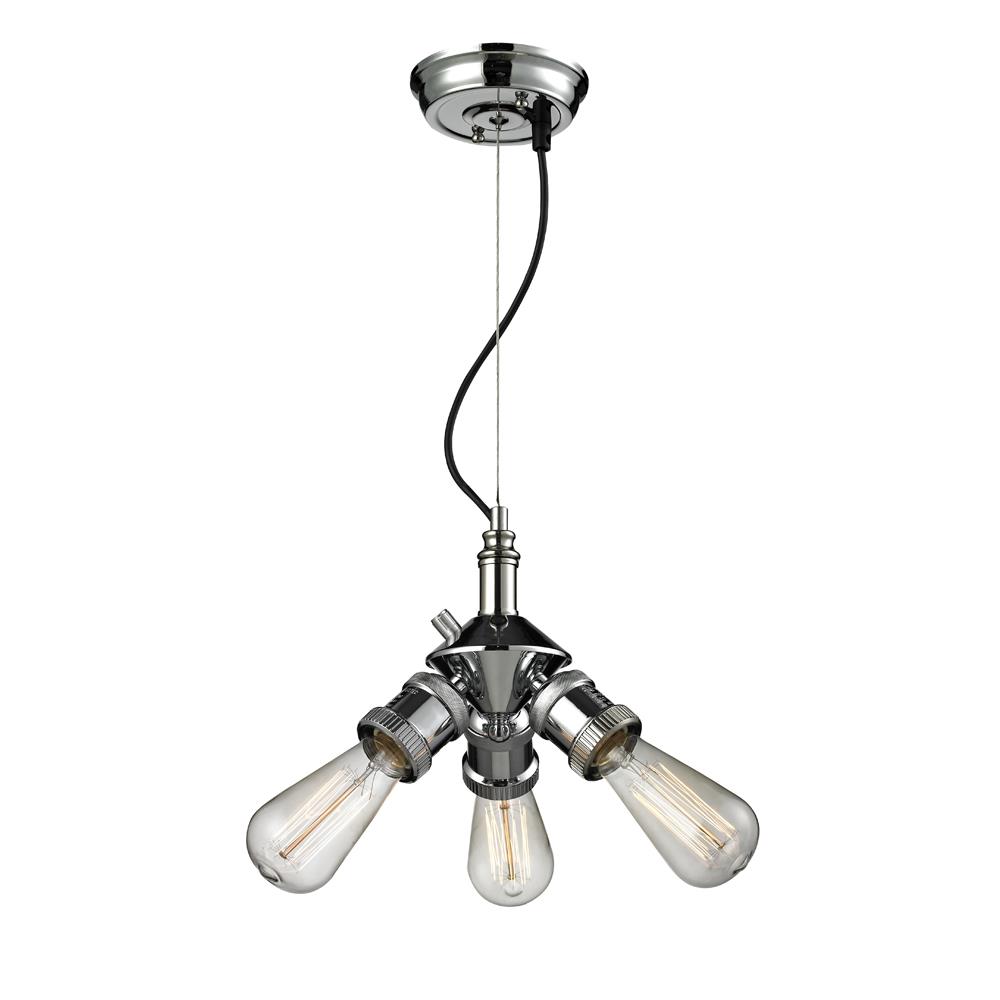 Innovations 209NH-PC 3 Light Bare Bulb 8 inch Mini Chandelier in Polished Chrome