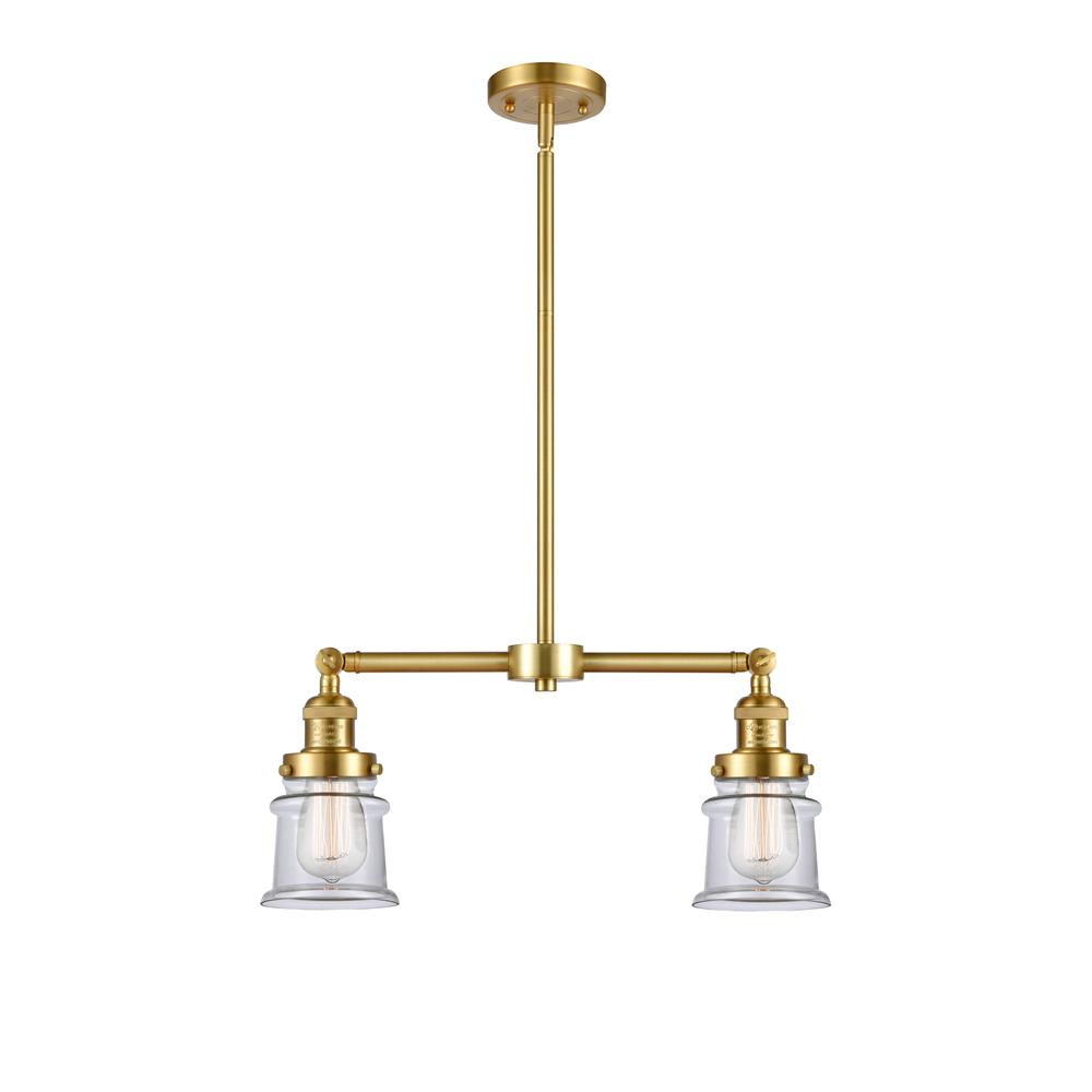 Innovations 209-SG-G182S Small Canton 2 Light Chandelier in Satin Gold