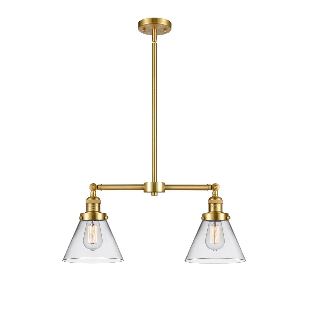 Innovations 209-SG-G42-LED Large Cone 2 Light Chandelier in Satin Gold