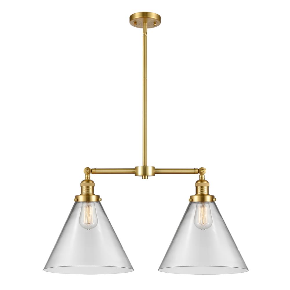Innovations 209-SG-G42-L-LED X-Large Cone 2 Light Chandelier in Satin Gold