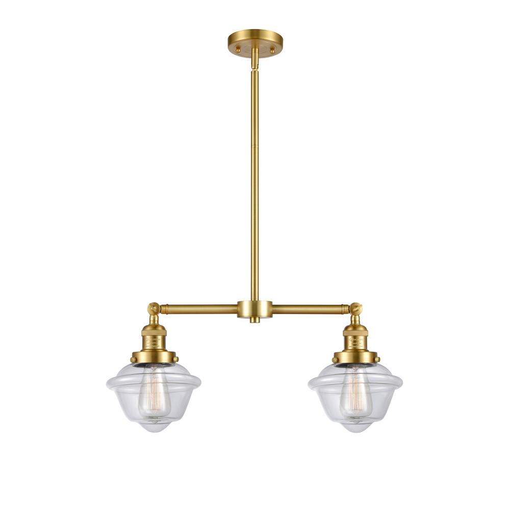 Innovations 209-SG-G532 Small Oxford 2 Light Chandelier in Satin Gold