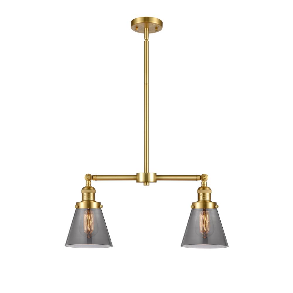 Innovations 209-SG-G63 Small Cone 2 Light Chandelier in Satin Gold
