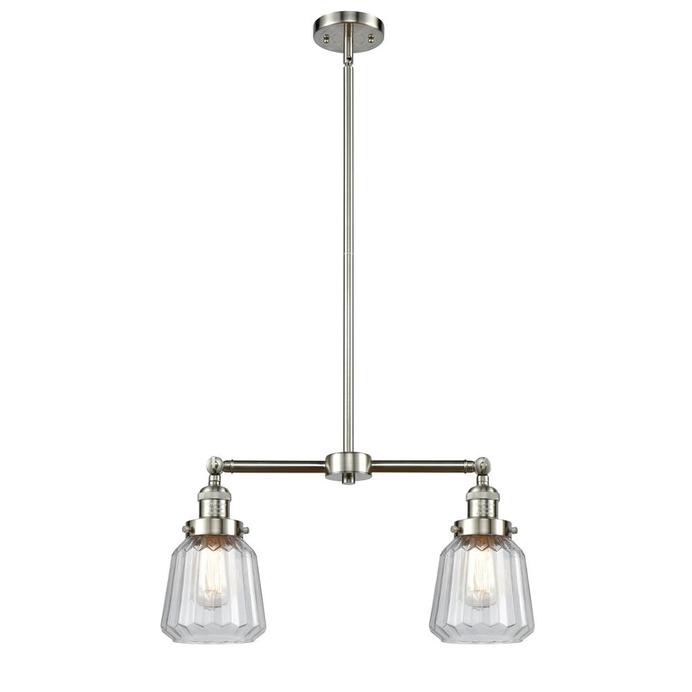 Innovations 209-SN-G142-LED 2 Light Vintage Dimmable LED Small Bell 22 inch Chandelier