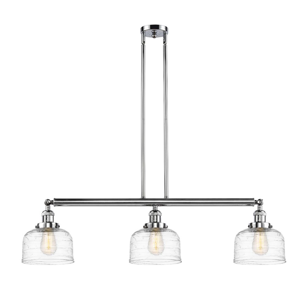 Innovations 213-PC-G713-LED Large Bell 3 Light Island Light in Polished Chrome