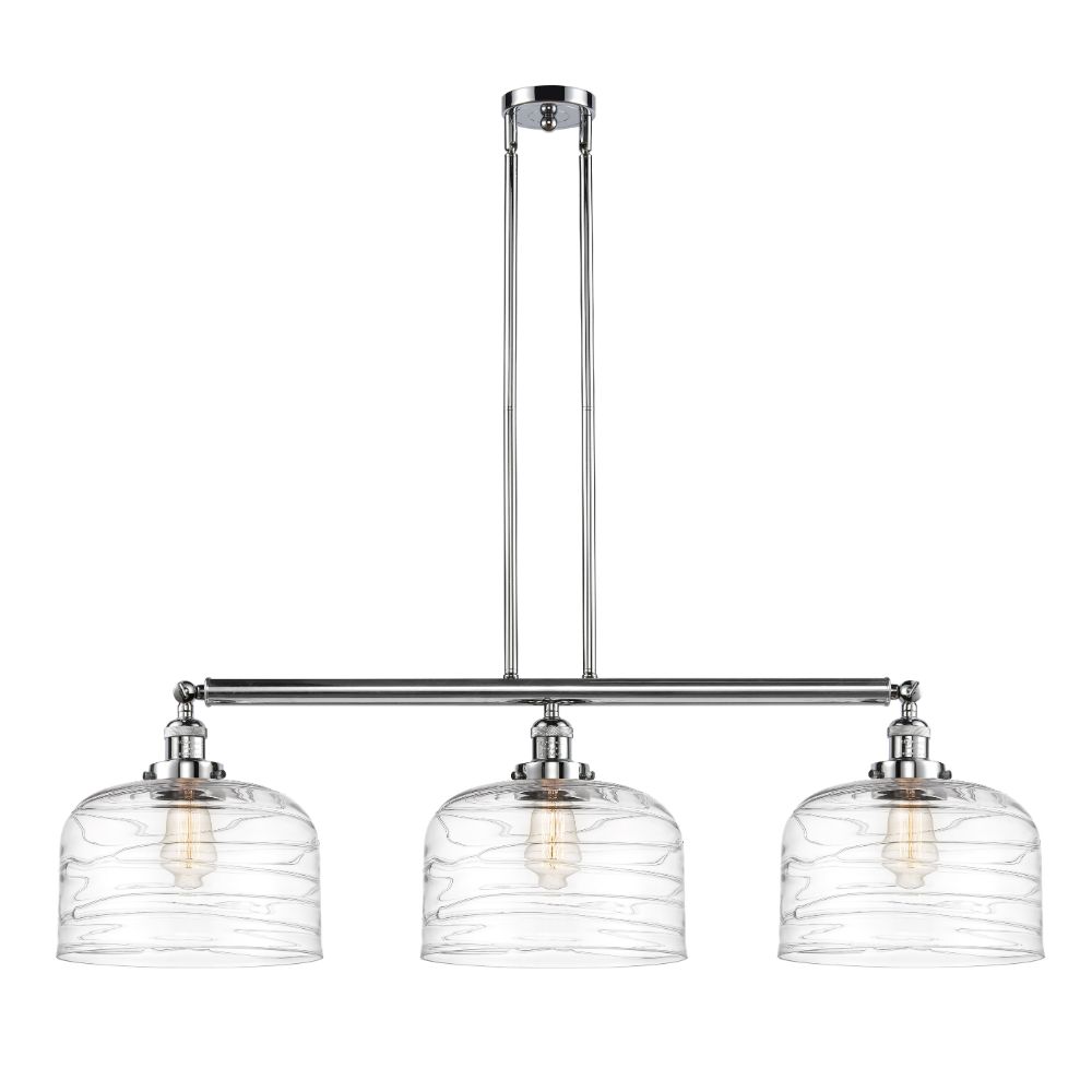 Innovations 213-PC-G713-L-LED X-Large Bell 3 Light Island Light in Polished Chrome