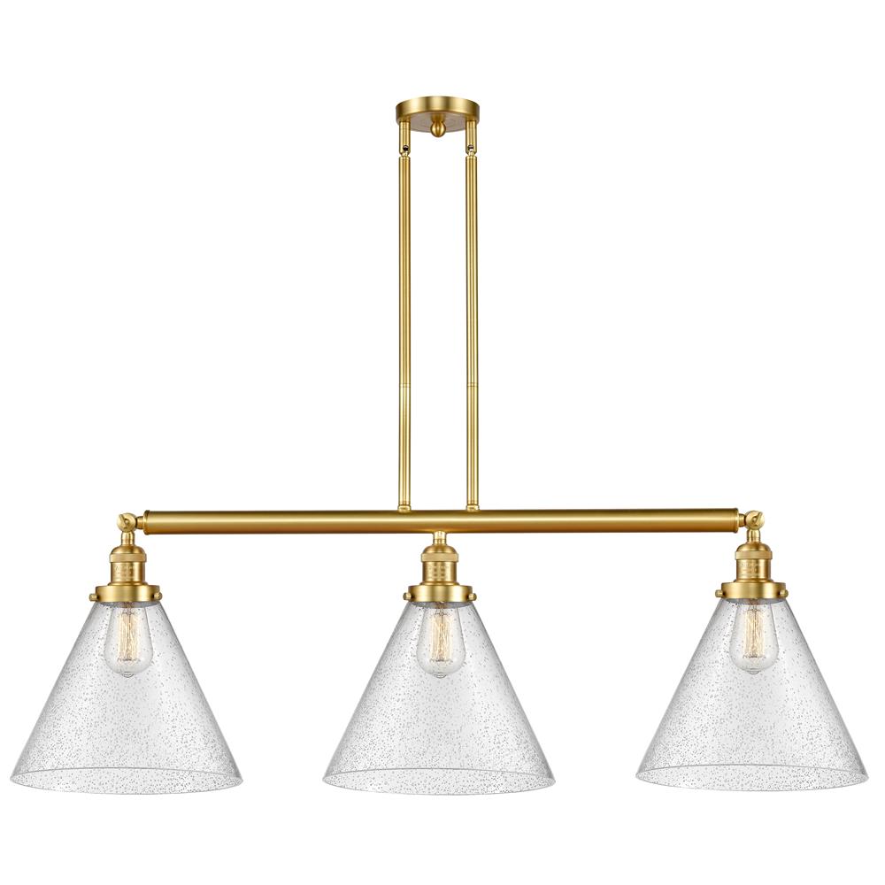 Innovations 213-SG-G44-L X-Large Cone 3 Light Island Light in Satin Gold