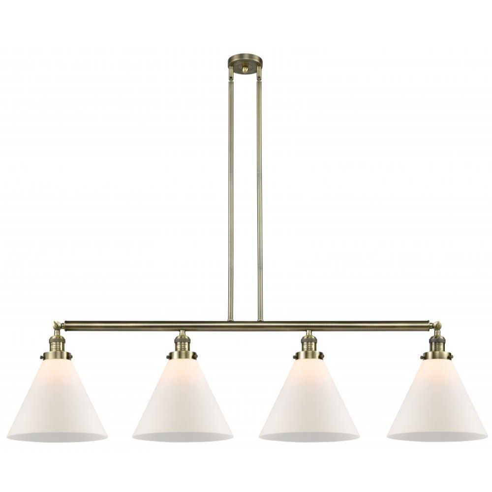 Innovations 214-BB-G42-L X-Large Cone 4 Light Island Light in Brushed Brass