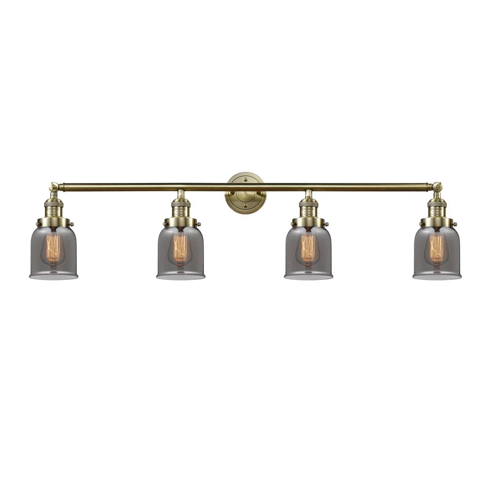 Innovations 215-AB-G53-LED Antique Brass Small Bell 4 Light Bath Vanity Light