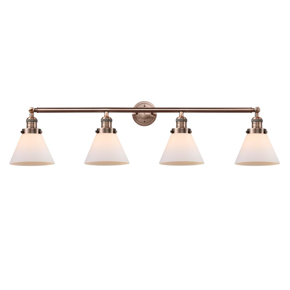 Innovations 215-AC-G41-LED 4 Light Vintage Dimmable LED Large Cone 43.75 inch Bathroom Fixture in Antique Copper