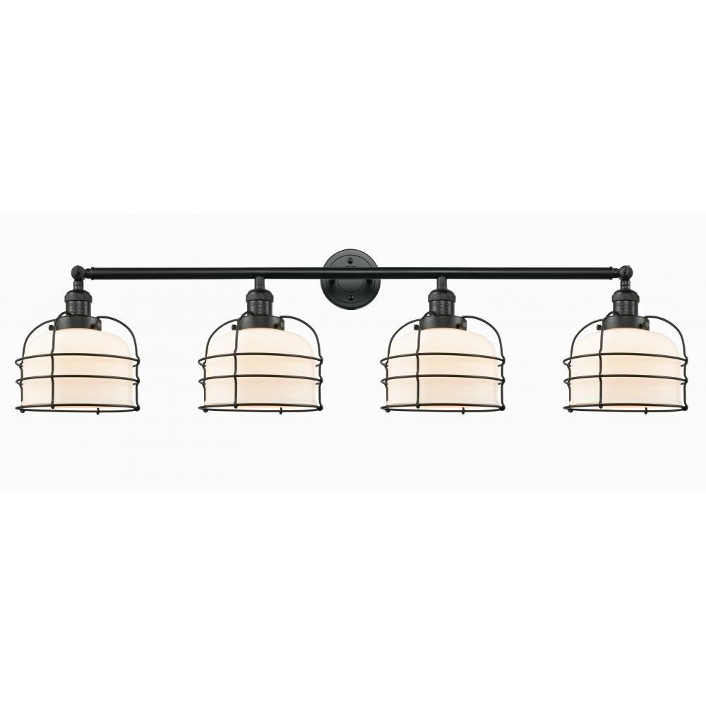 Innovations 215-BAB-G71-CE-LED Large Bell Cage 4 Light Bath Vanity Light in Black Antique Brass