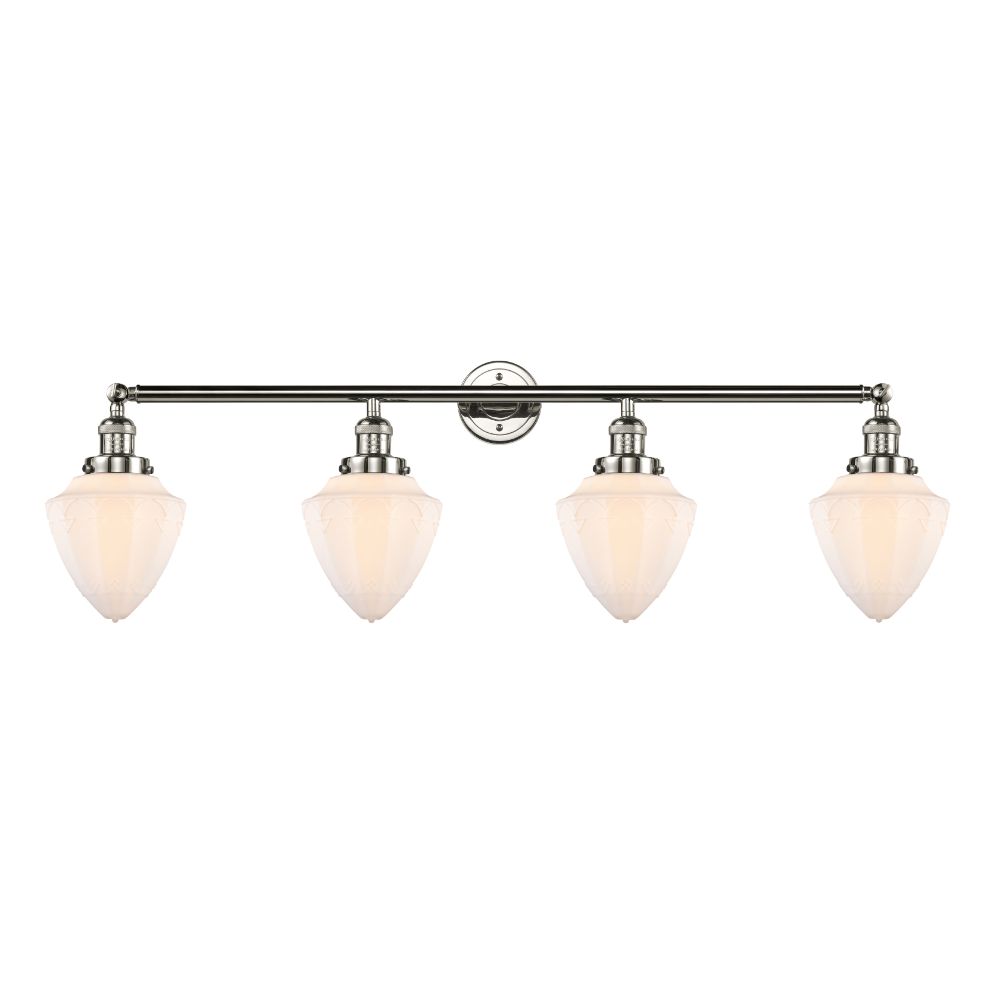 Innovations 215-PN-G661-7-LED Bullet Small 4 Light Bath Vanity Light part of the Franklin Restoration Collection in Polished Nickel