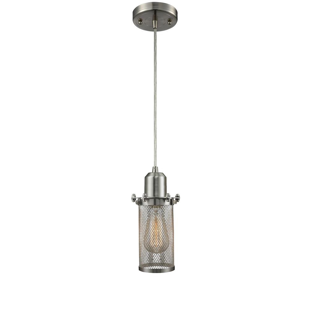 Innovations 219-SN-LED 1 Light Vintage Dimmable LED Quincy Hall 5 inch Mini Pendant in Brushed Satin Nickel