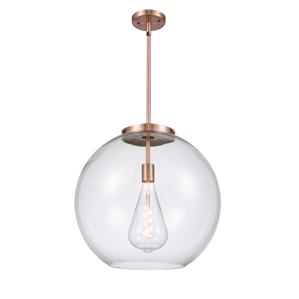 Innovations 221-1S-AC-G122-18-LED Athens 1 Light 13.75 inch Pendant in Antique Copper