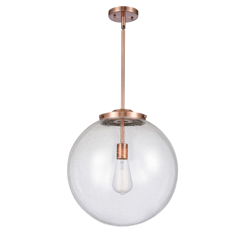Innovations 221-1S-AC-G204-16 Beacon 1 Light 16 inch Pendant in Antique Copper