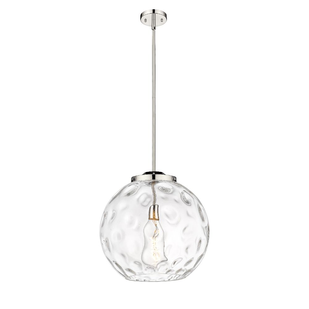 Innovations 221-1S-PN-G1215-16 Athens Water Glass 1 Light 15.75 inch Pendant in Polished Nickel