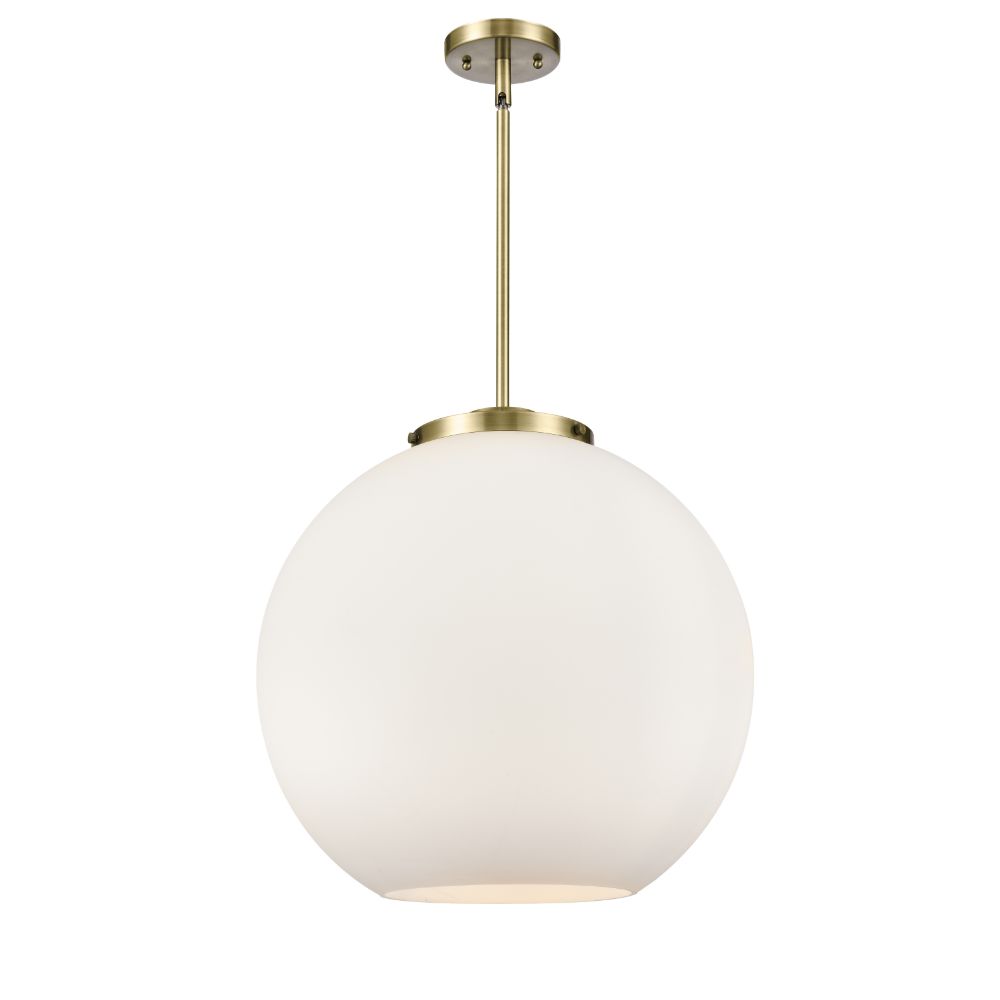 Innovations 221-3S-AB-G121-18-LED Athens 3 Light 17.75 inch Pendant in Antique Brass