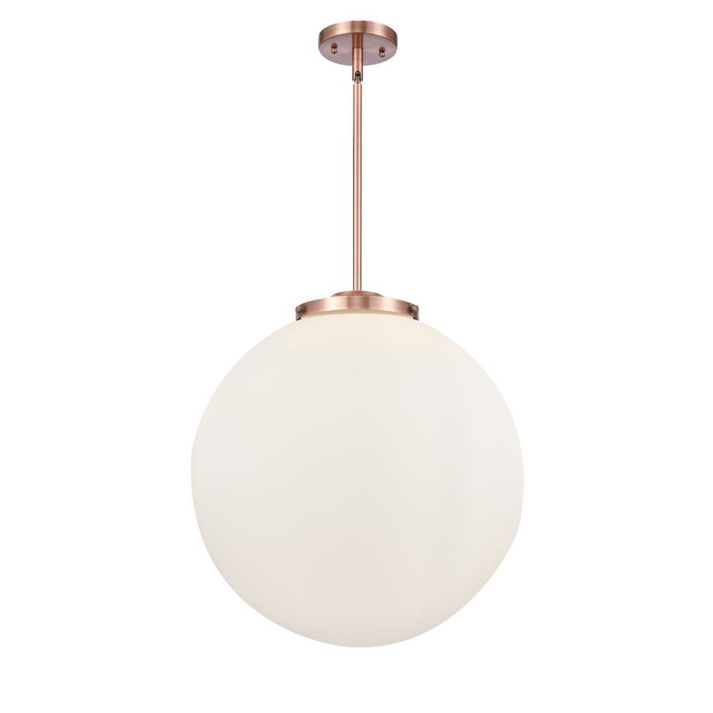 Innovations 221-3S-AB-G201-18 Beacon 1 Light 18 inch Pendant in Antique Brass