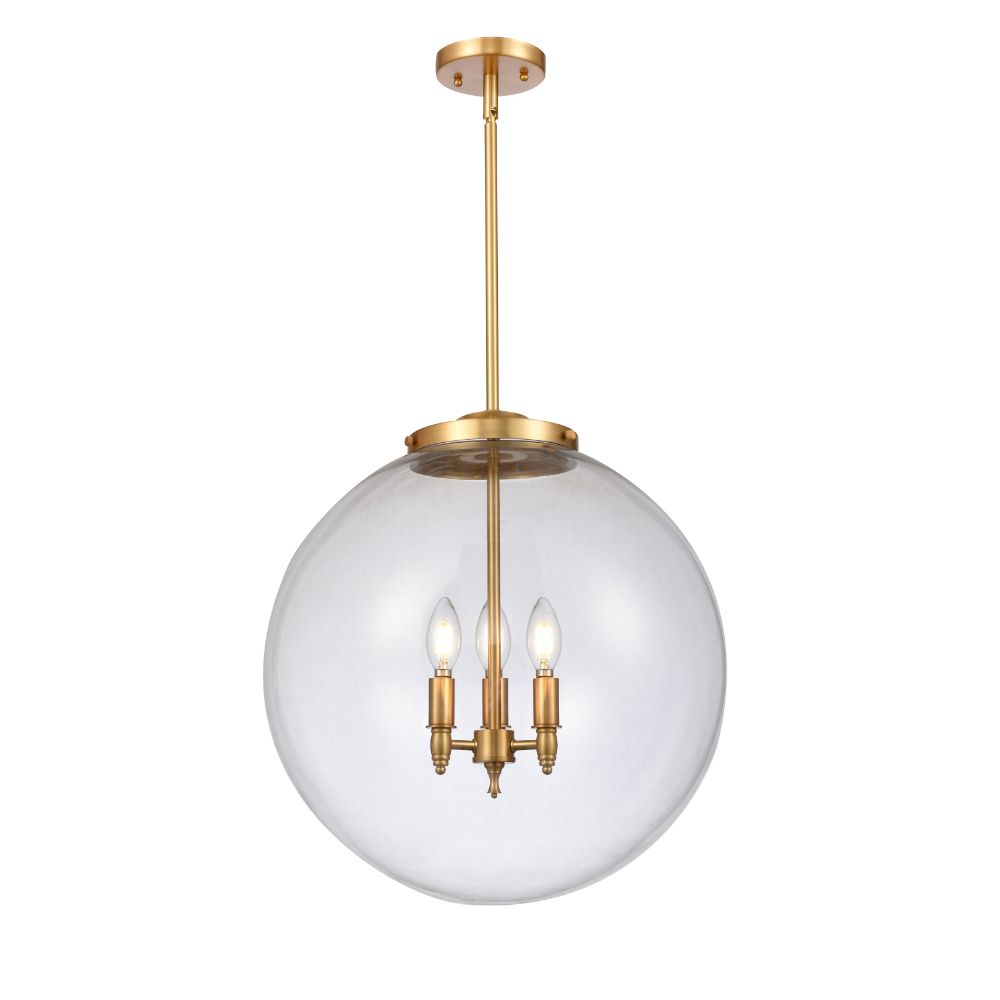 Innovations 221-3S-AB-G202-18 Beacon 1 Light 18 inch Pendant in Antique Brass