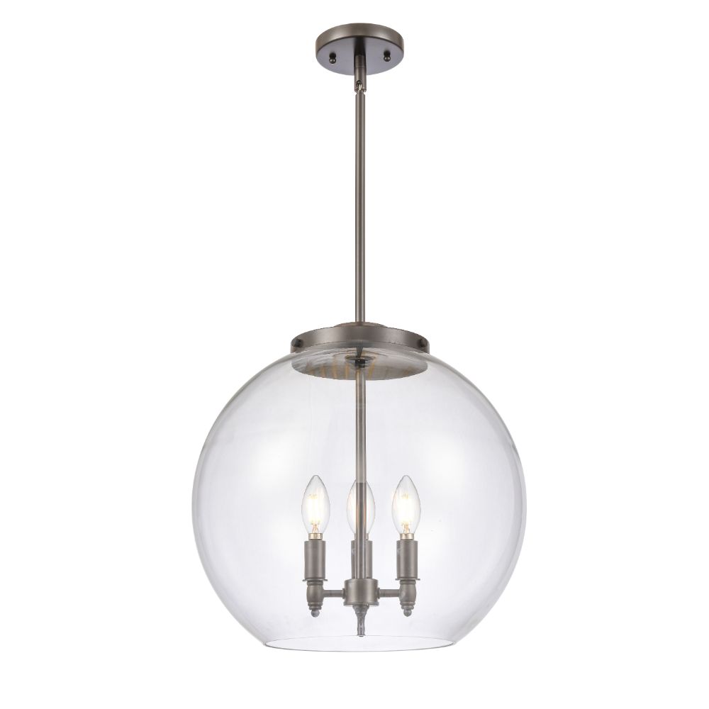 Innovations 221-3S-OB-G122-16 Athens 3 Light 13.75 inch Pendant in Oil Rubbed Bronze